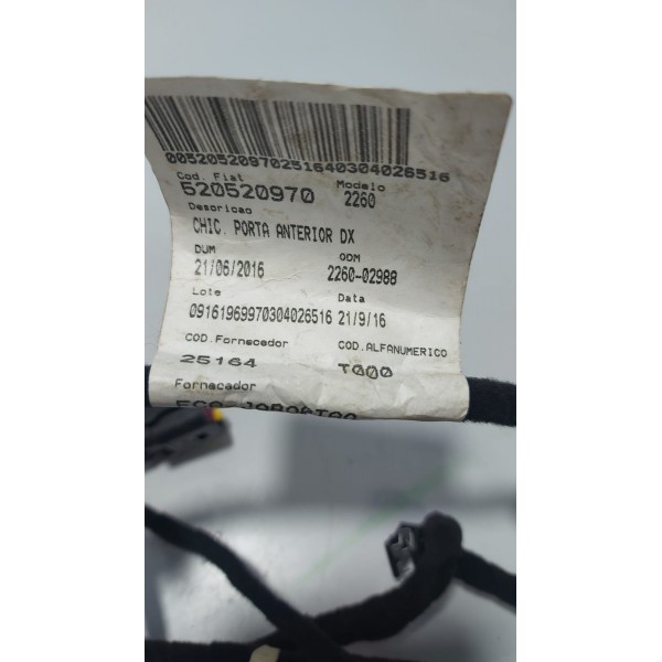 Chicote Porta Dianteira Direita Fiat Toro 2017 Cx503