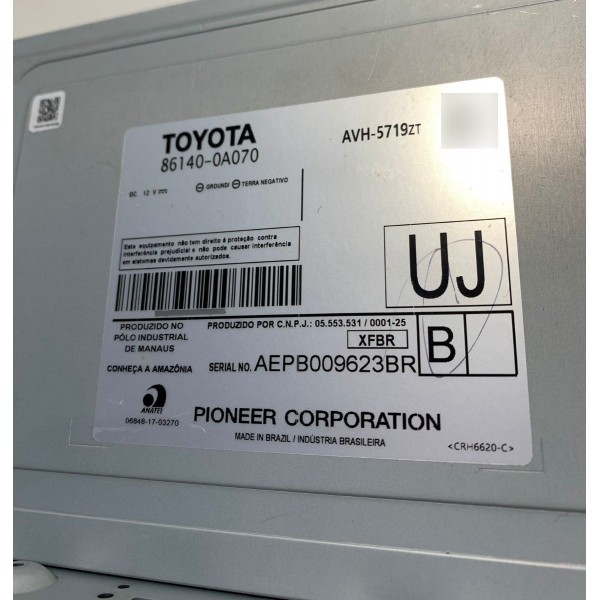 Multimidia Original Toyota Corolla Cross 21/22 Cx381 Preto