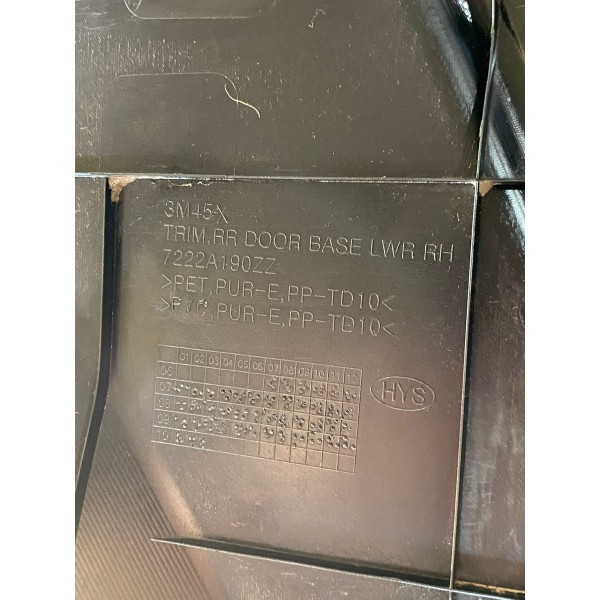 Forro De Porta Traseira Direita Pajero Full 2008/2012